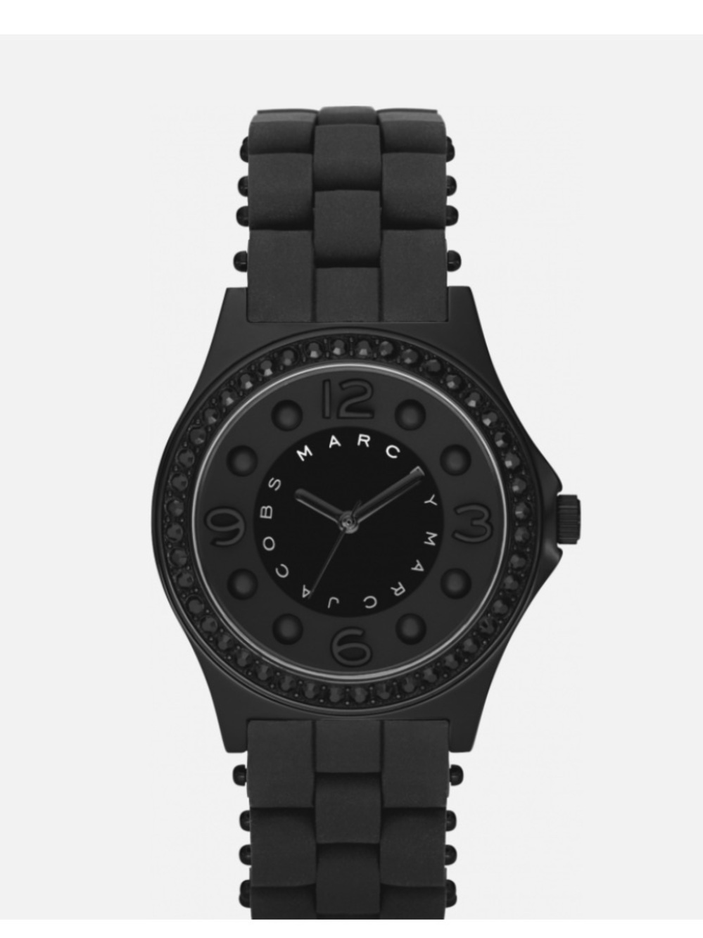 Marc Jacobs Black Crystal-Bezel Women's Watch. NWT